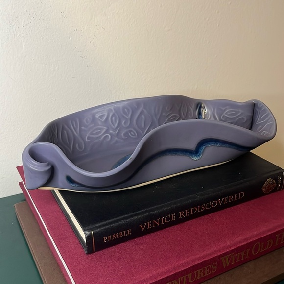 Hilborn Pottery Purple and Blue Asparagus Serving Dish - Picture 3 of 8